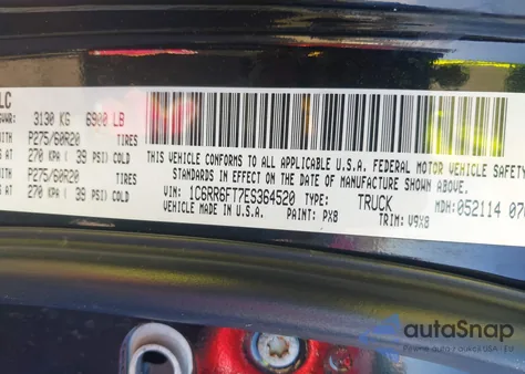 2014 Ram 1500 Express из США, поврежденный, VIN 1C6RR6FT7ES364520